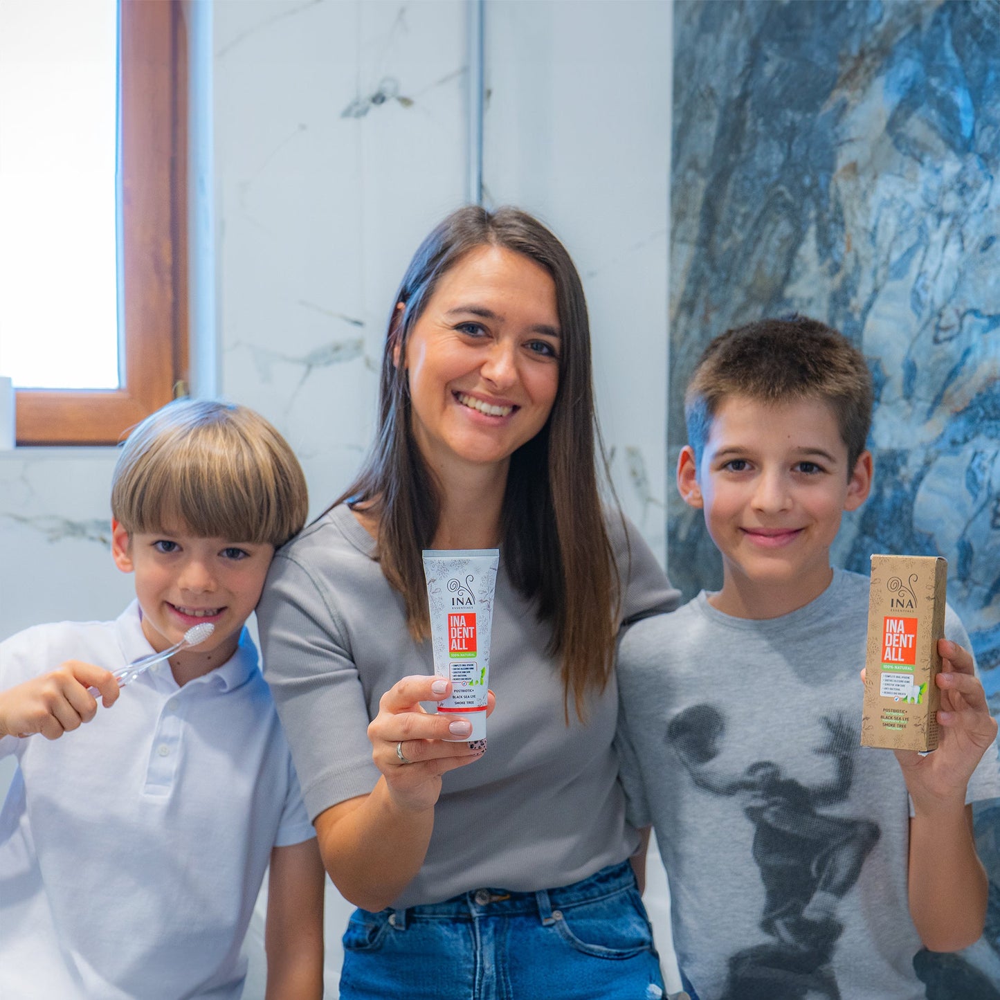 + Geschenk Natürliche fluoridfreie Zahnpasta mit Räucherbaum, Schwarzmeerlauge und Postbiotikum - Ina Dent-All