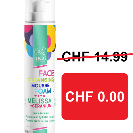 + Geschenk Natürlicher Reinigungsschaum für das Gesicht mit Zitronenmelisse und Geranie – für jeden Hauttyp
